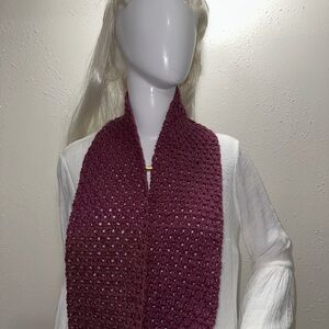 Elegant Plum Knit Scarf